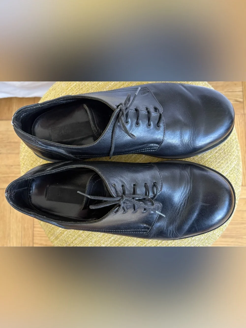 Dirk Schönberger Vintage Y2K Archival Black Leather Derbies Men's Sz 42 Biltrite